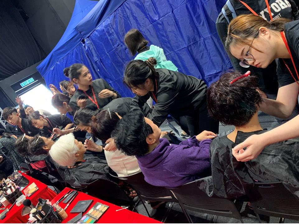 Activity Highlights of Wedding Make-up Service -Students are applying bridal make-up