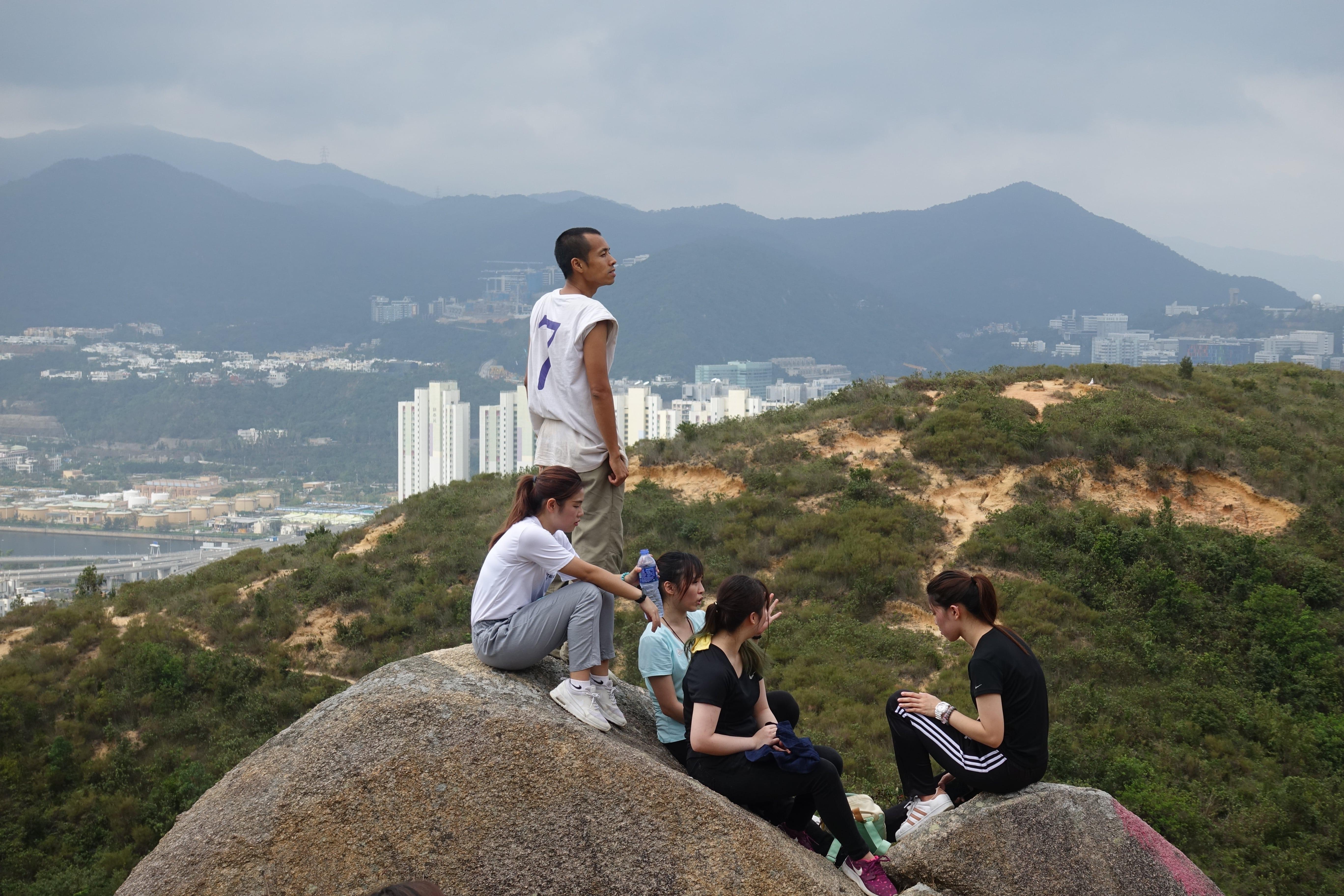 After a long walk, students enjoyed the beauty of the nature