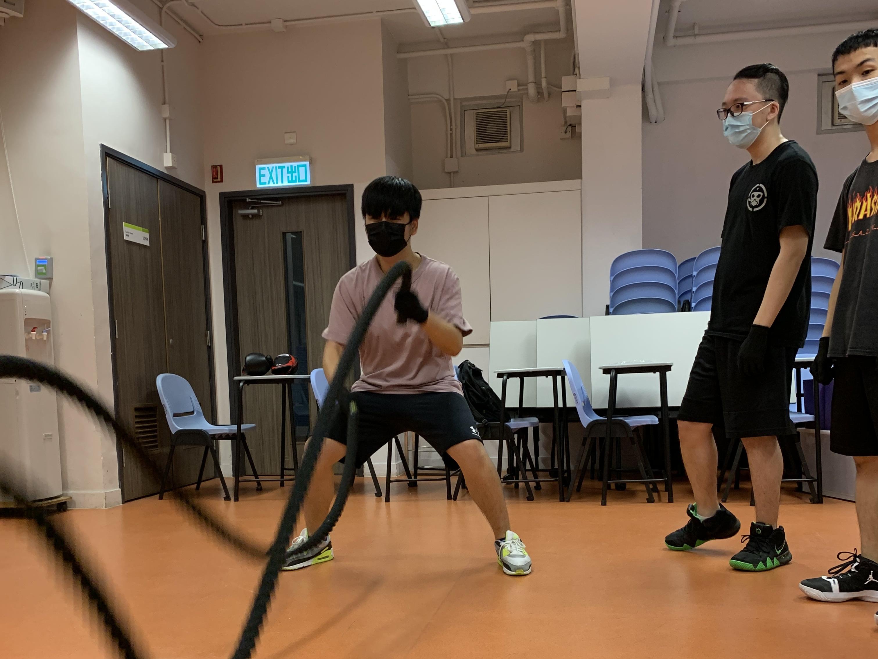 Students were working hard for their healthy body 